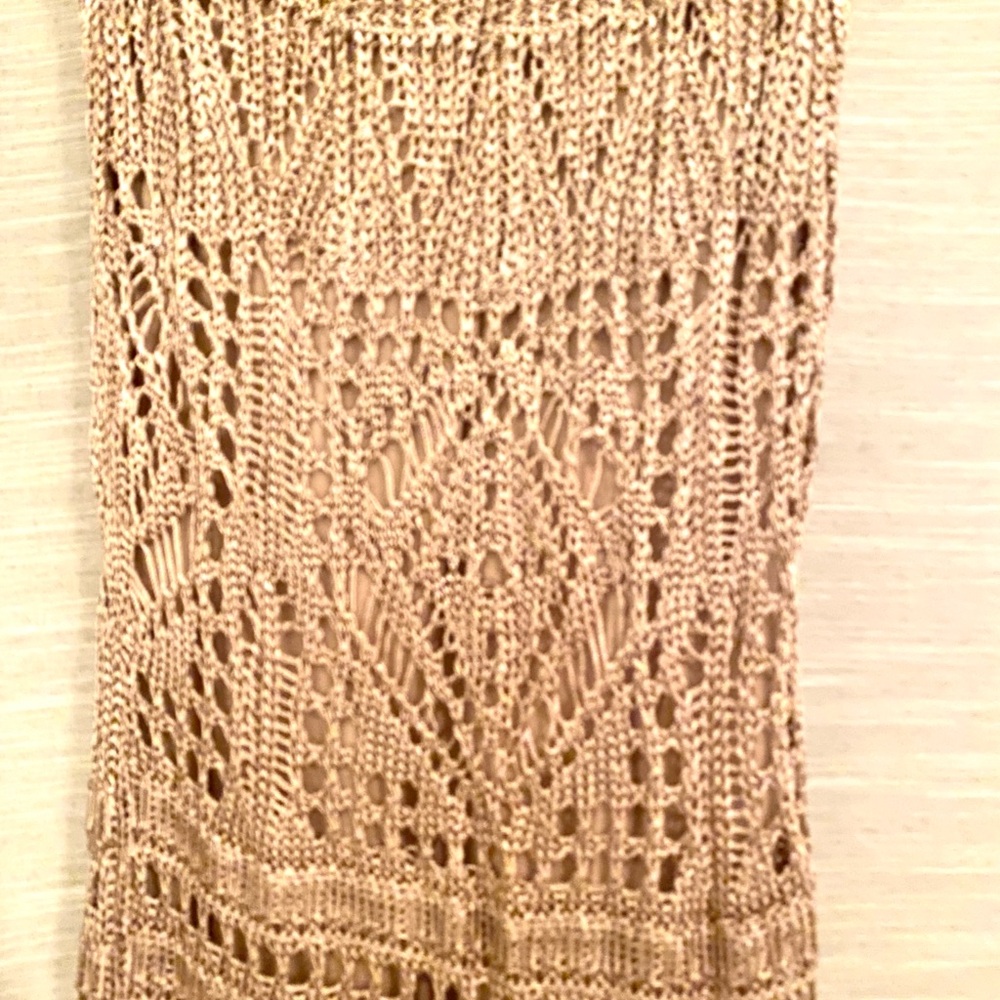 Gold Metallic Crochet Maxi Dress (New w/o tags) - Picture 5 of 7